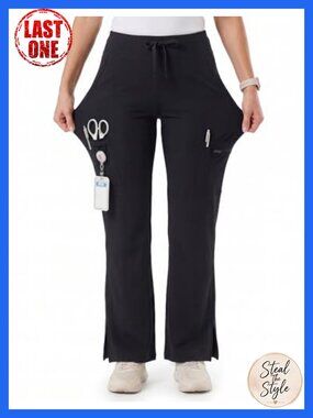 Women's Yoga Scrub Pants Wide Leg Stretchy High Waist Nurse Medical